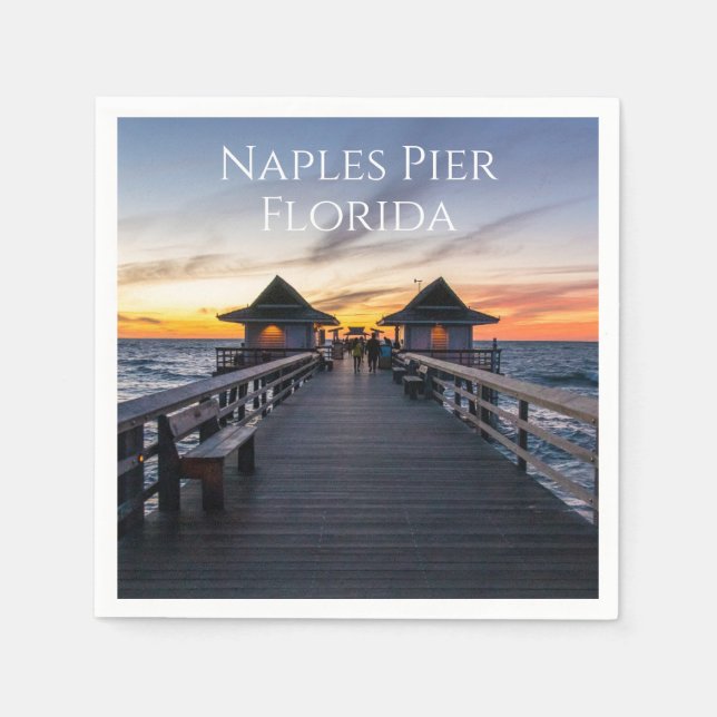 Serviette En Papier Naples Pier Florida Ocean Beach (Devant)
