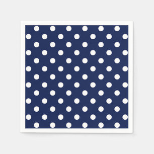 Serviette En Papier Naples Pois bleu marine et blanc