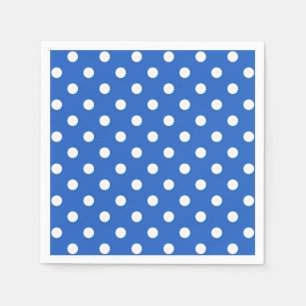 Serviette En Papier Naples Pois bleues et blanches