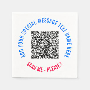 Serviette En Papier Naples QR Code Scan Info Party avec texte personna