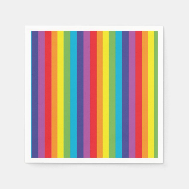 Serviette En Papier Naples Rainbow Stripes (Devant)