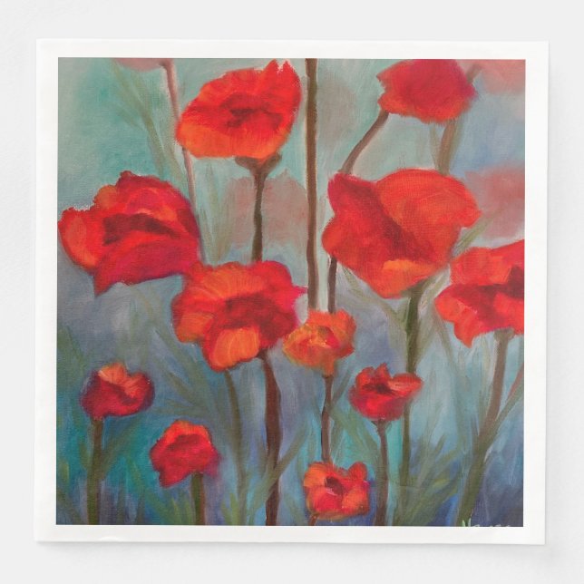 Serviette En Papier Naples Red Poppy (Devant)