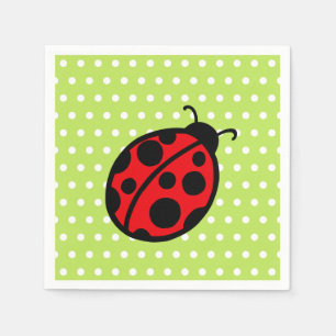 Serviette En Papier Naples Red Summer Ladybug Pique-nique Party