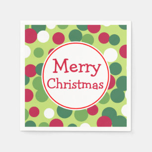 Serviette En Papier Naples Retro Green Merry Christmas Party