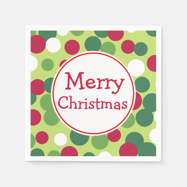 Serviette En Papier Naples Retro Green Merry Christmas Party (Devant)