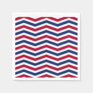 Serviette En Papier Naples rouge blanc et bleu