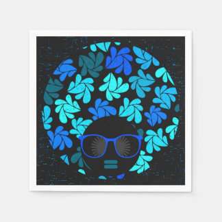 Serviette En Papier Naples Turquoises Afro Diva Turquoise