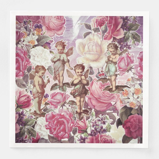 Serviette En Papier Naples Victorian Garden Dinner Papier (Devant)