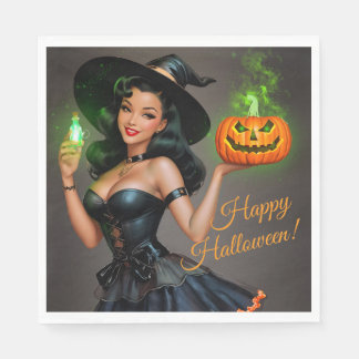 Serviette En Papier Naples vintages Pinup Halloween