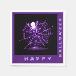 Serviette En Papier Naples Web Spider Black & Purple Halloween