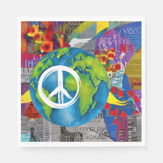 Serviette En Papier Naples World Peace Paper (Devant)