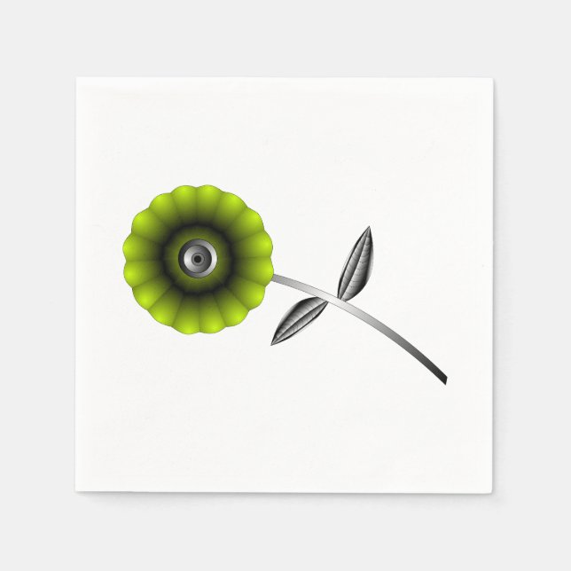 Serviette En Papier Napoléon à fleurs robotisées (Devant)