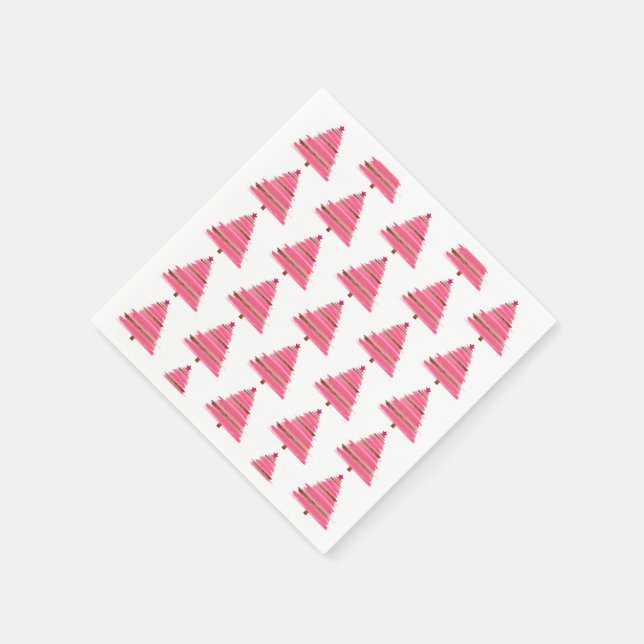 Serviette En Papier Nappe d'Arbre de Noël Rose (Coin)