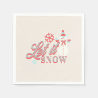 Nappe en papier Noël Bonhomme de neige Laissez tom