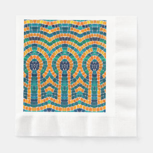 SERVIETTE EN PAPIER NAPPE EN PAPIER POUR DEJEUNER A MOSAIQUE ICONES DO