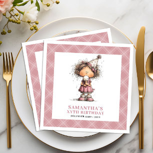 Serviette En Papier Nappe en papier rose drôle pour la fête d'annivers