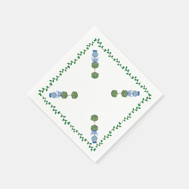 Serviette En Papier Nappe en tissu à motif de jarre au gingembre bleu  (Coin)