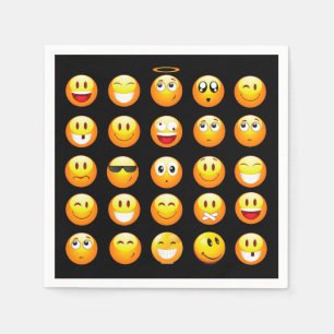 Serviette En Papier napperie d'émoticône noire