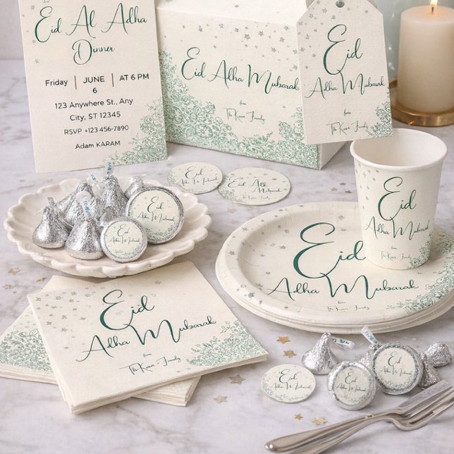 Serviette En Papier Nappes de dîner vert sauge pour l'Aïd al-Adha (Créateur téléchargé)