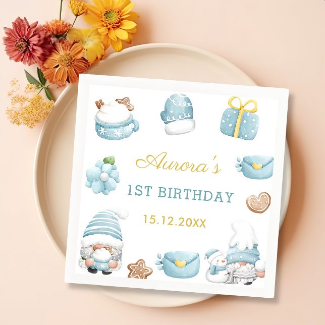 Serviette En Papier Nappes de Noël Gnomes Anniversaire (Créateur téléchargé)