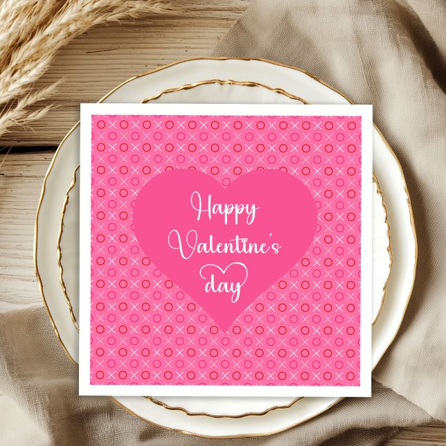Serviette En Papier Nappes de table Saint-Valentin cœurs rose doux (Soft Pink Hearts Valentine Table Napkins)
