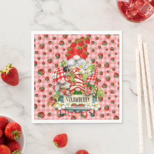 Serviette En Papier Nappes en paille de gnome aux fraises fraîches
