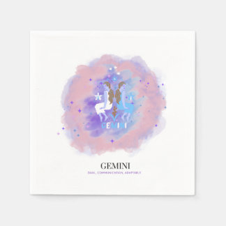 Serviette En Papier Nappes en papier Astrologie à l'aquarelle - Gémeau