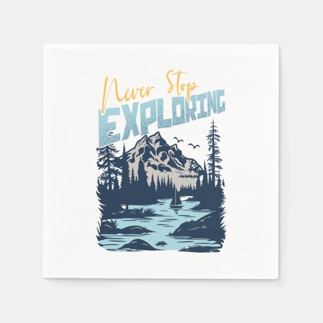 Serviette En Papier N'arrêtez jamais d'explorer - Nature Adventure (Devant)
