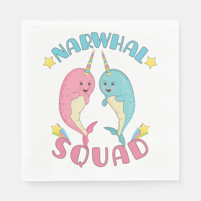Serviette En Papier Narwhal Squad (Devant)