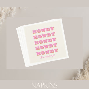 Serviette En Papier Nashville Bachelorette Howdy Pink Party Napkins
