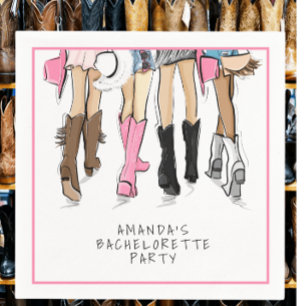 Serviette En Papier Nashville Bachelorette main dessinée mode personna