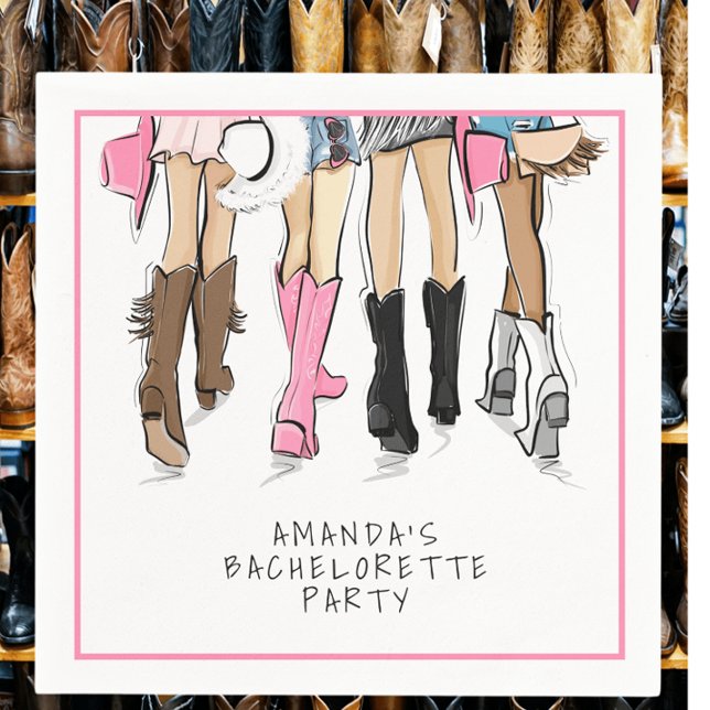 Serviette En Papier Nashville Bachelorette main dessinée mode personna (Créateur téléchargé)