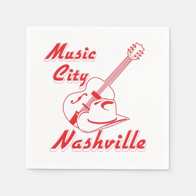 Serviette En Papier Nashville. Ville de musique (Devant)