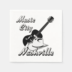 Serviette En Papier Nashville. Ville de musique