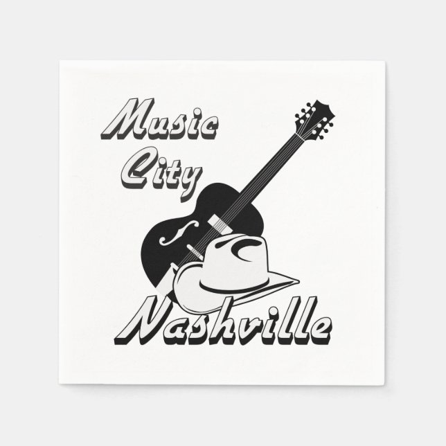 Serviette En Papier Nashville. Ville de musique (Devant)