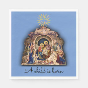 Serviette En Papier Nativité Adoration du bébé Jésus Napkins de Noël