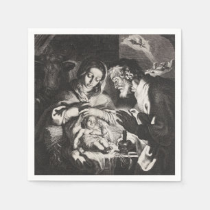 Serviette En Papier Nativité de Noël du bébé Vintage Jésus