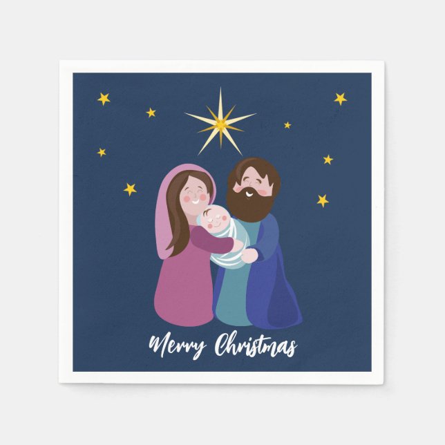 Serviette En Papier Nativité Noël (Devant)