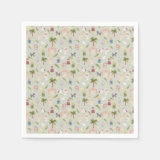 Serviette En Papier Nativité Noël Sage Napkins (Devant)