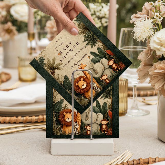 Serviette En Papier Natural Safari Leaves Baby Shower (Créateur téléchargé)