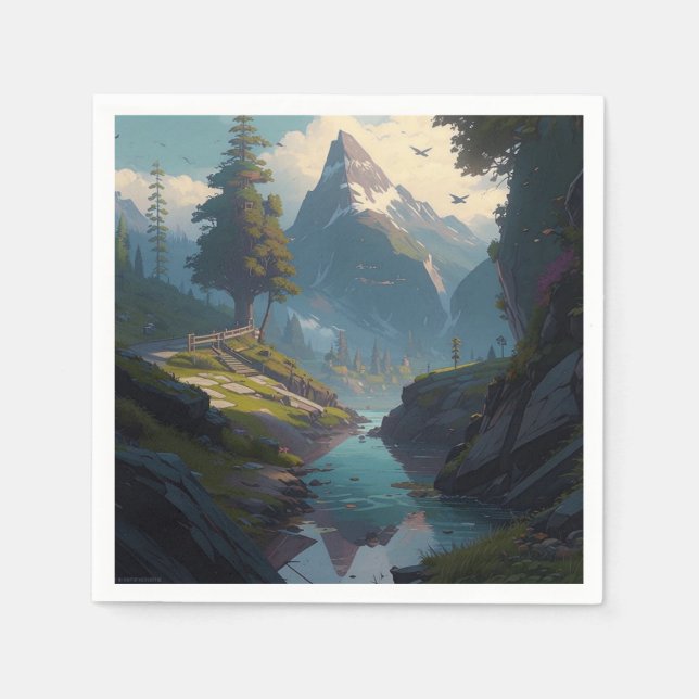 Serviette En Papier Nature 20. (Devant)