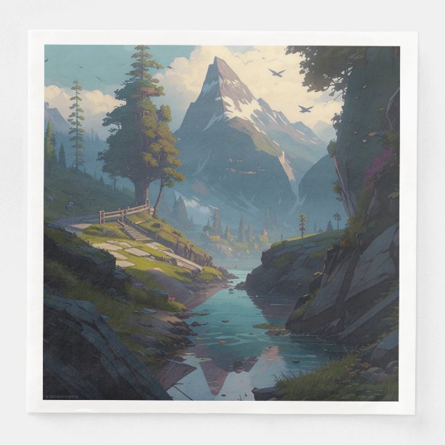 Serviette En Papier Nature 20. (Devant)