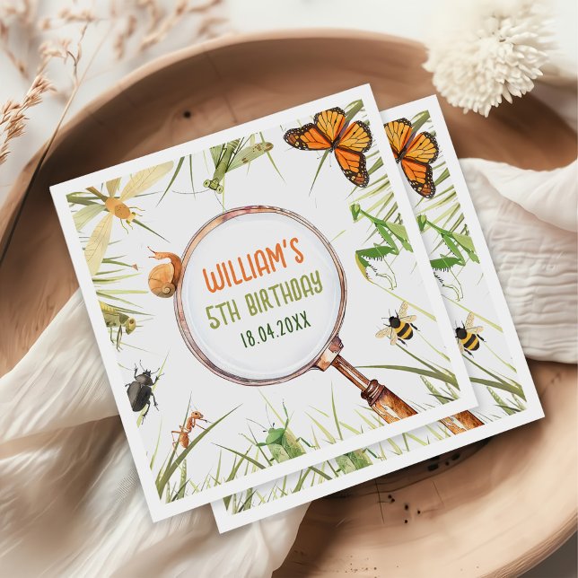 Serviette En Papier Nature Insect Bugs Anniversaire (Créateur téléchargé)
