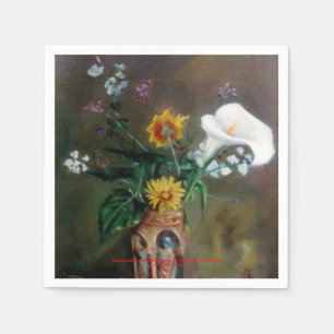 Serviette En Papier Nature morte de fleurs/Still life of flowers