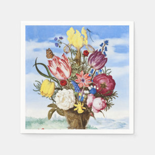 Serviette En Papier Nature morte florale de l'Âge d'or néerlandais vin