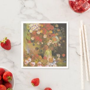 Serviette En Papier Nature morte florale de Van Gogh Coquelicots et ro
