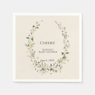 Serviette En Papier Natures Garden Little One Dans Le Baby shower Fleu