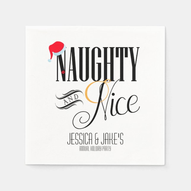 Serviette En Papier Naughty et Nice Holiday (Devant)