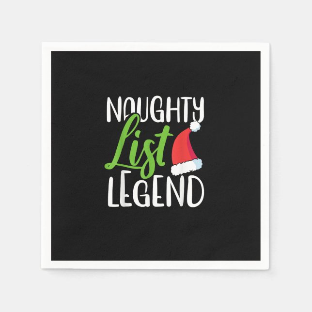 Serviette En Papier Naughty Nice Holiday List Funny Seasonal Humor  (Devant)