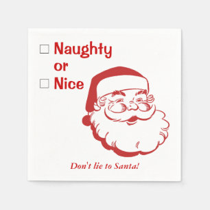 Serviette En Papier Naughty ou Nice Ne mentez pas au Noël du Père Noël